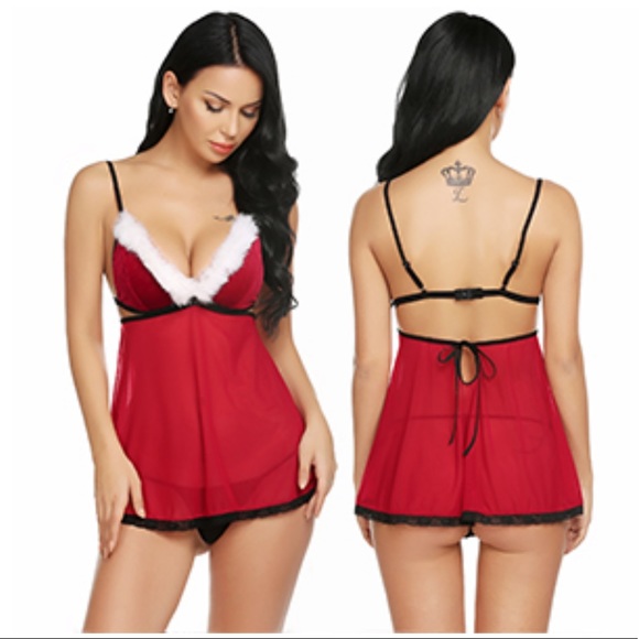 Mrs. Clause Lingerie Set - Picture 1 of 9